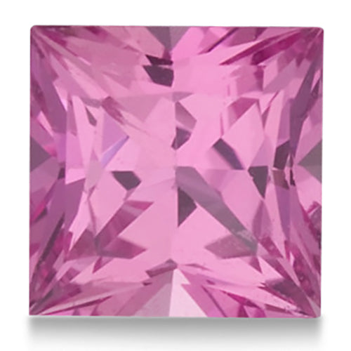 Princess shape Lab Created AAA Pink Sapphire Gemstone 7mm (2.05 ct)