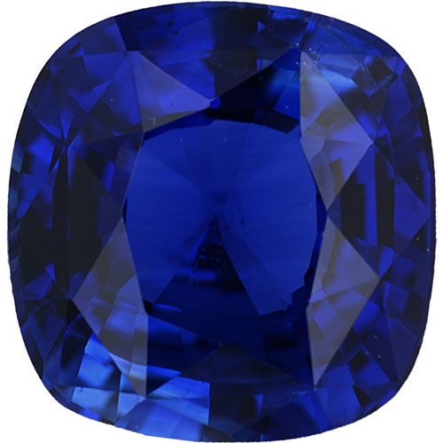 Cushion shape Lab Created AAA Blue Sapphire Gemstone 8.5mm (3.20 ct)