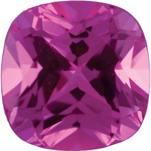 Cushion shape Lab Created AAA Pink Sapphire Gemstone 7.5mm (2.15 ct)