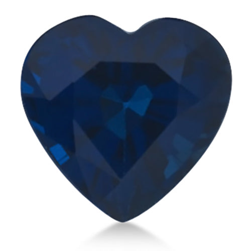 Heart shape Lab Created AAA Blue Sapphire Gemstone 6mm (1.10 ct)