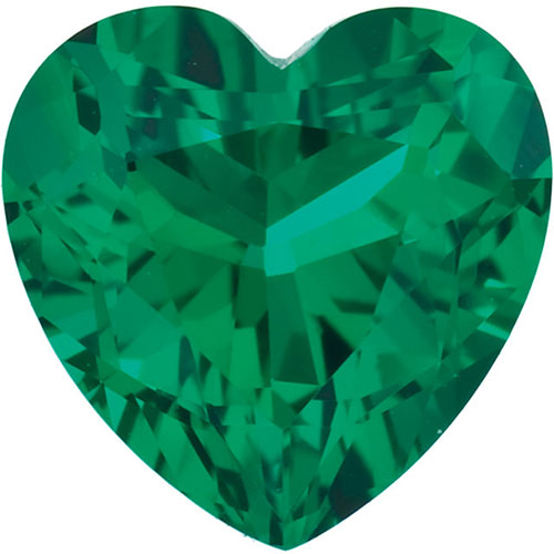 Heart shape Lab Created AAA Emerald Gemstone 5mm (0.65 ct)